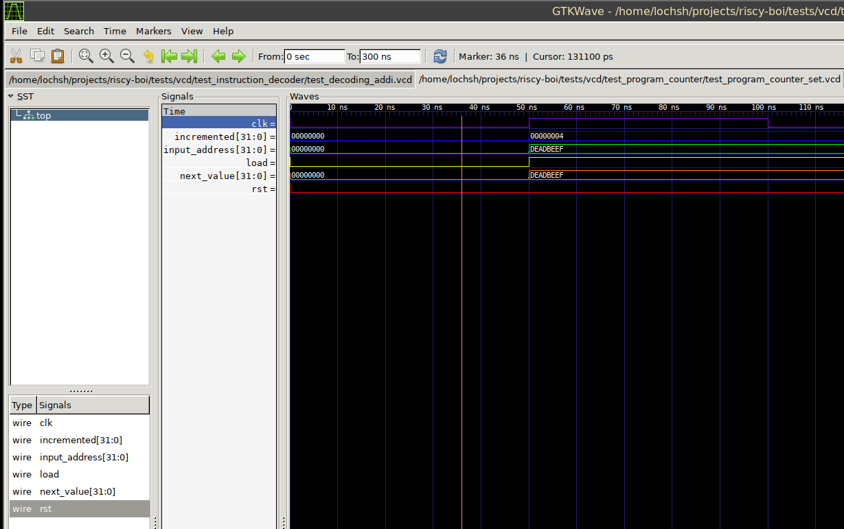 A screenshot of GTKWave gtkwave